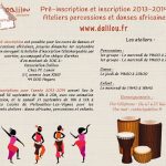 Pré-inscription et inscription 2013-2014 : ateliers percussions et danses africaines à Angers, en Maine-et-Loire