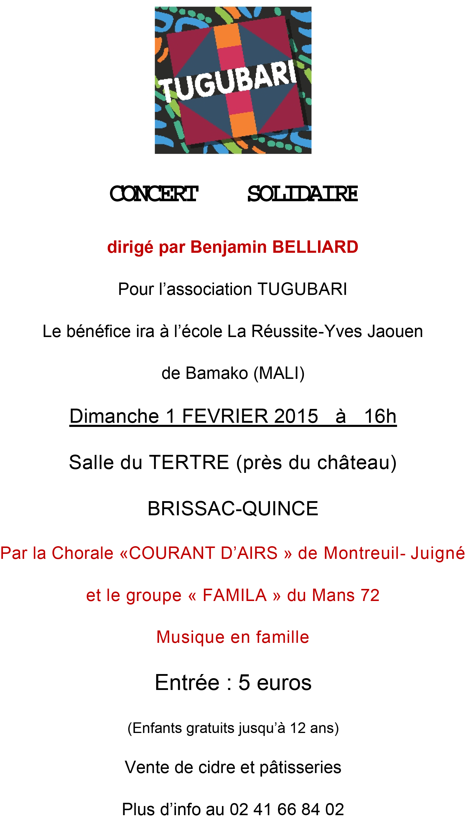 Concert solidaire à Brissac-Quincé, Maine-et-Loire