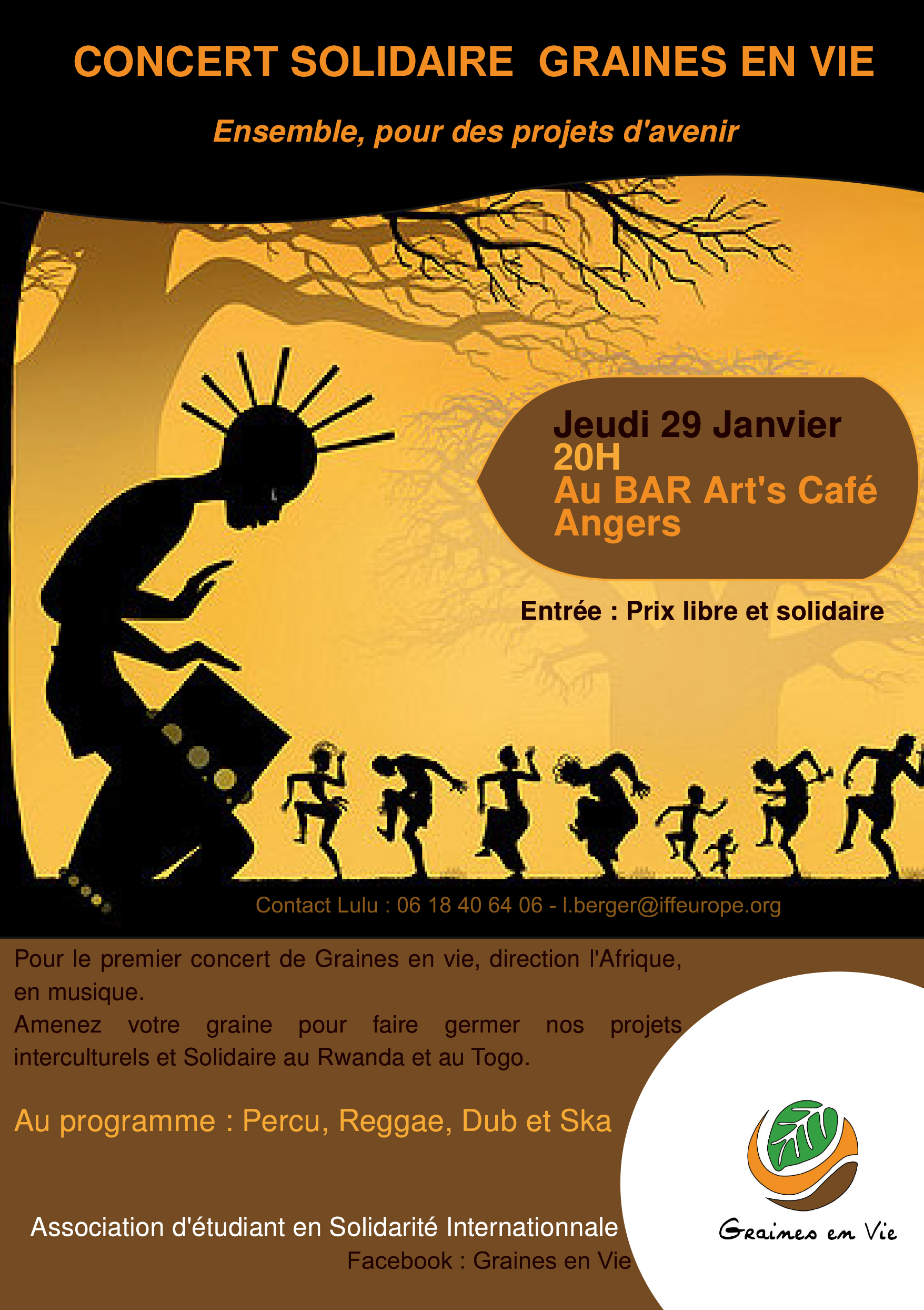 concert solidaire graines en vie à Angers