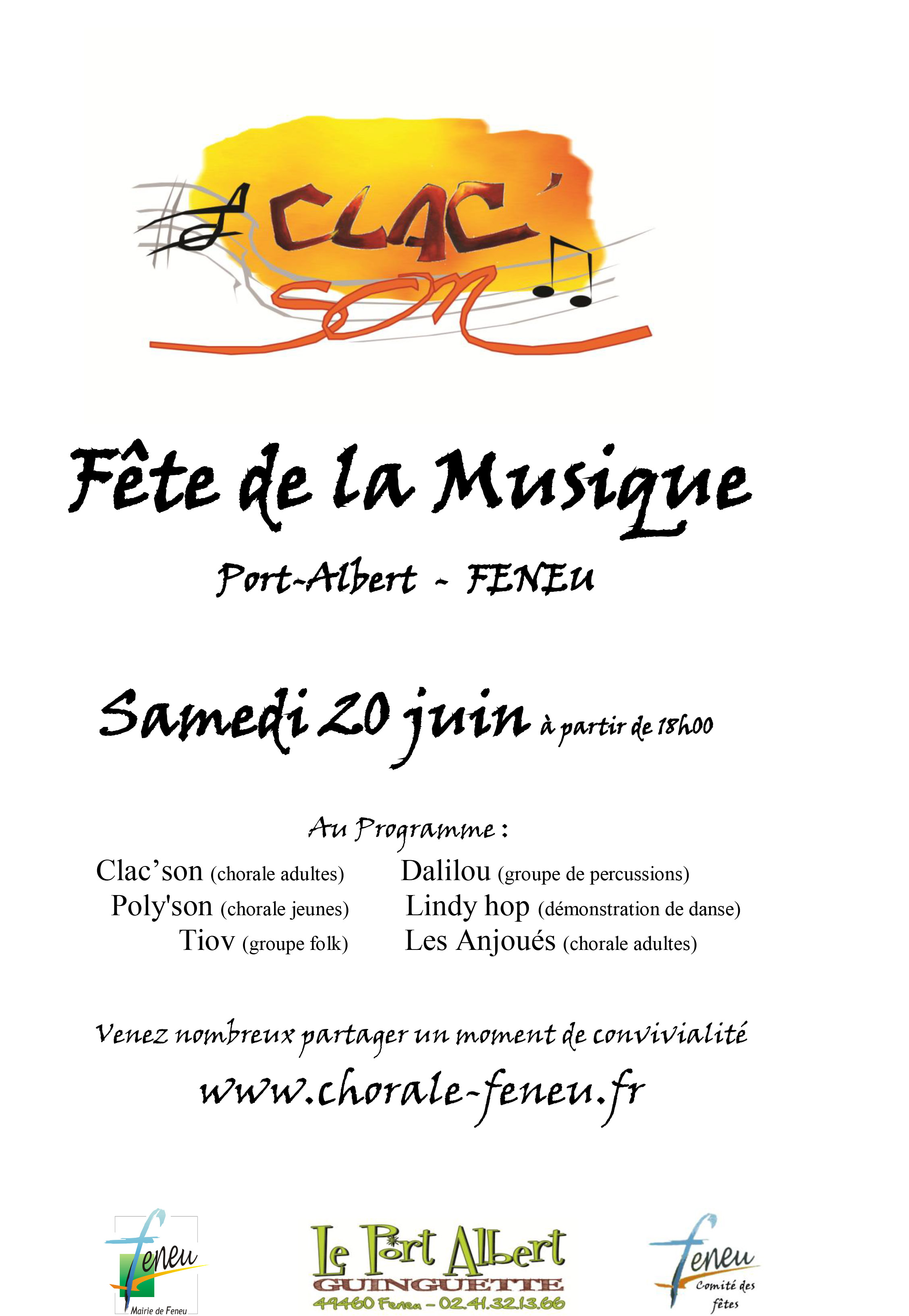 Animation percussions pour la fête de la musique à Feneu, Maine-et-Loire