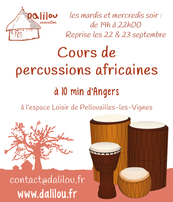 Reprise des cours de percussions africaines à Angers, Maine-et-Loire