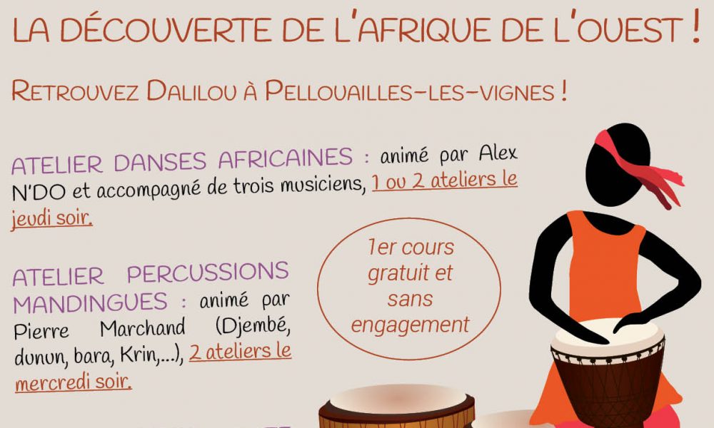 Inscription aux cours de percussions et de danses africaines, Angers, Maine-et-Loire