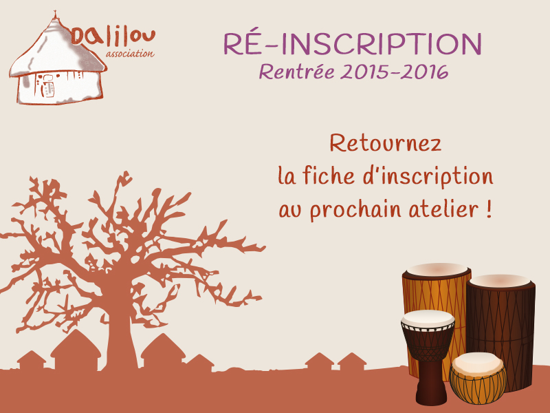 Ré-inscription pour la rentrée 2015-2016