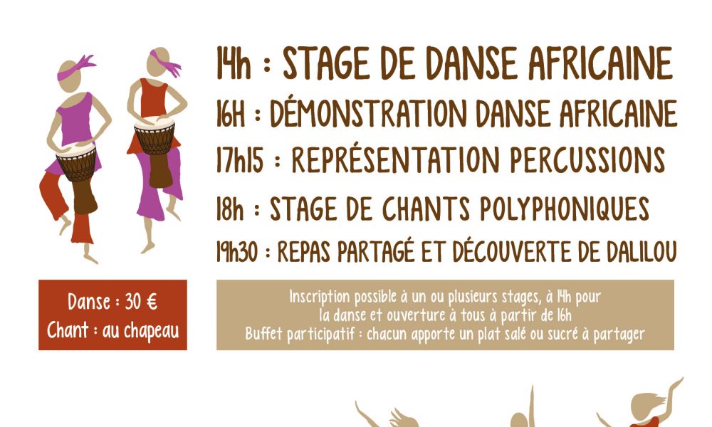 Stage de danse africaine et stage de chant Angers